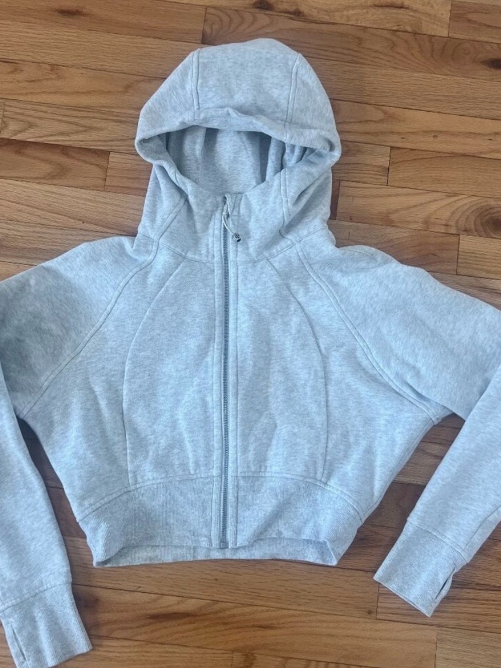 Lululemon Scuba Full Zip Cropped Hoodie - Heather Gray size 10